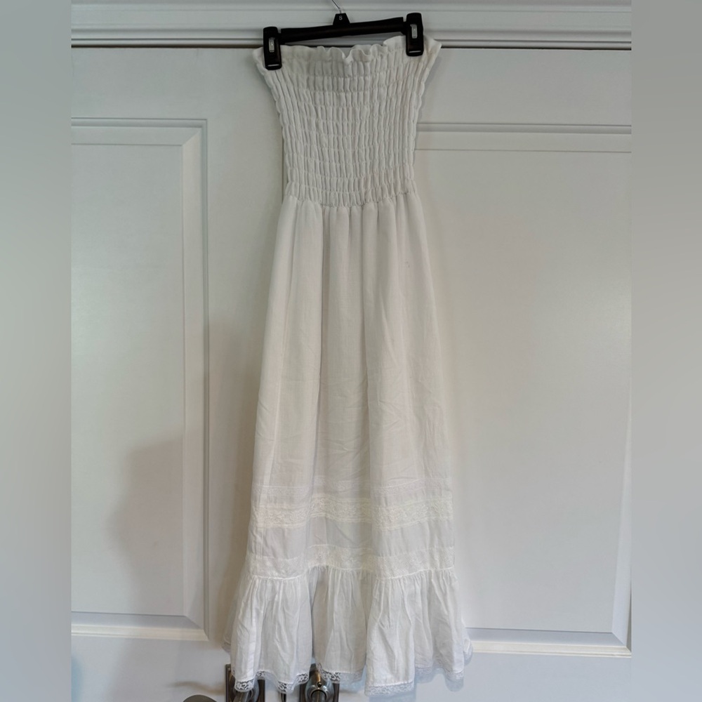 Women’s ABS by Allen Schwartz white smock strapless dress size 2